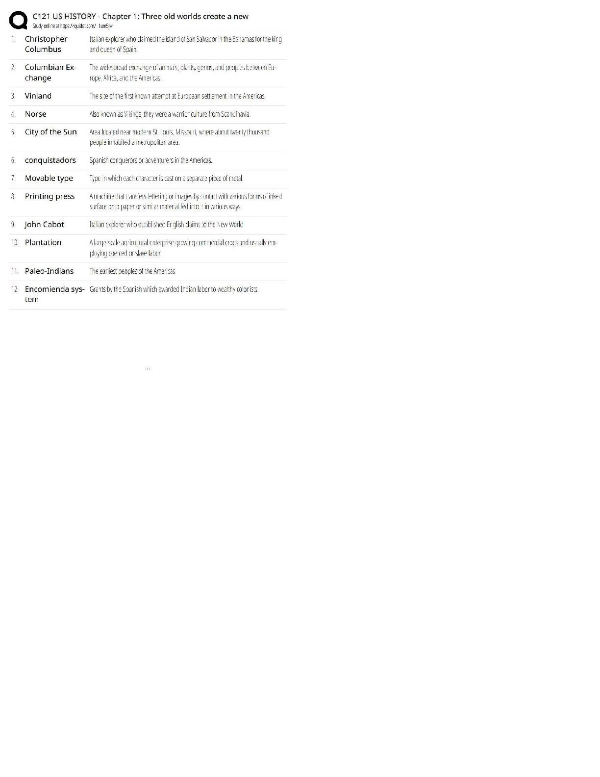 Preview of C121 US History / Chapter 1 Three Old Worlds Create a New   New Version / 2025 Update / St