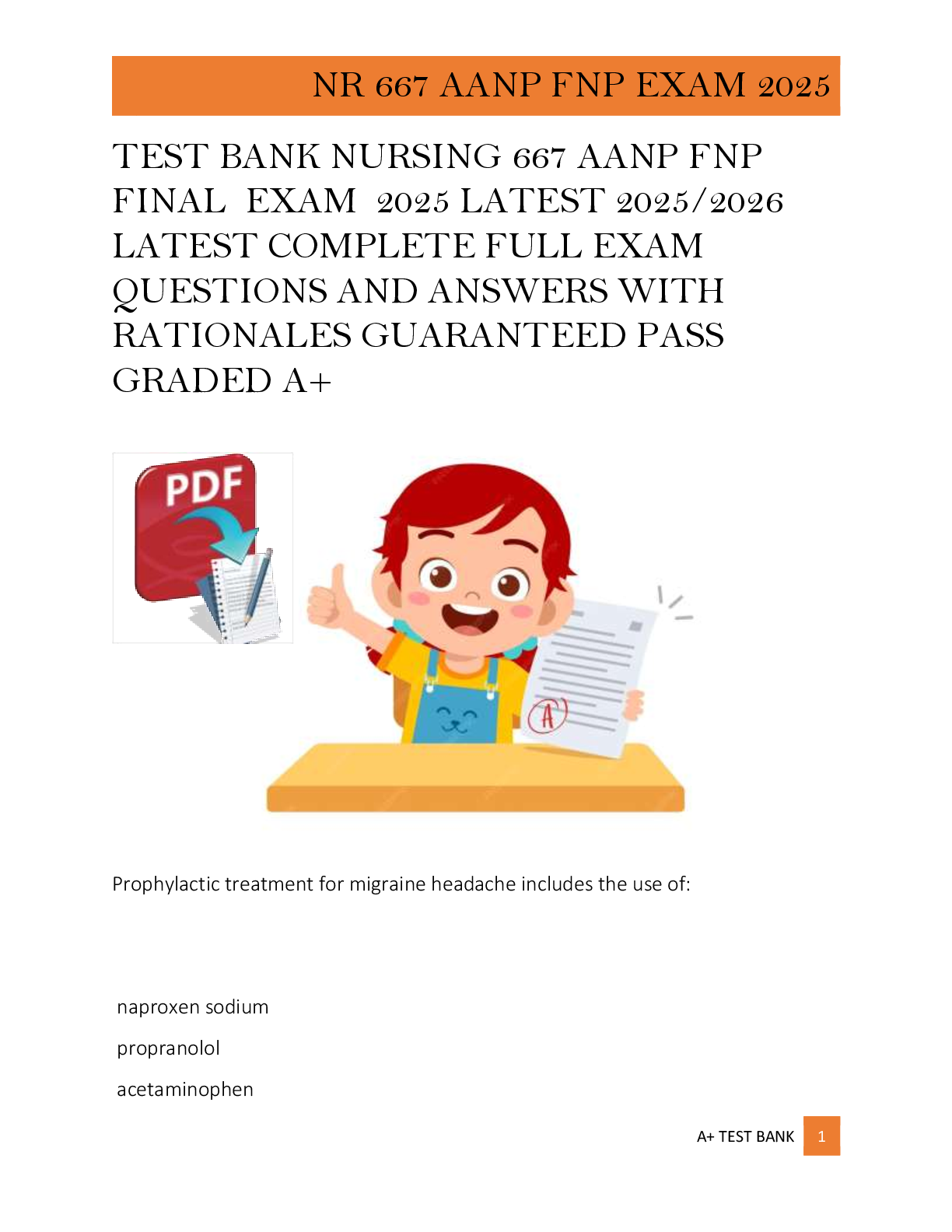 Preview image for TEST BANK NURSING 667 AANP FNP  FINAL  EXAM  2025 LATEST 2025/2026  LATEST COMPLETE FULL EXAM  QUESTIONS AND ANSWERS WITH  RATIONALES GUARANTEED PASS  GRADED A+
