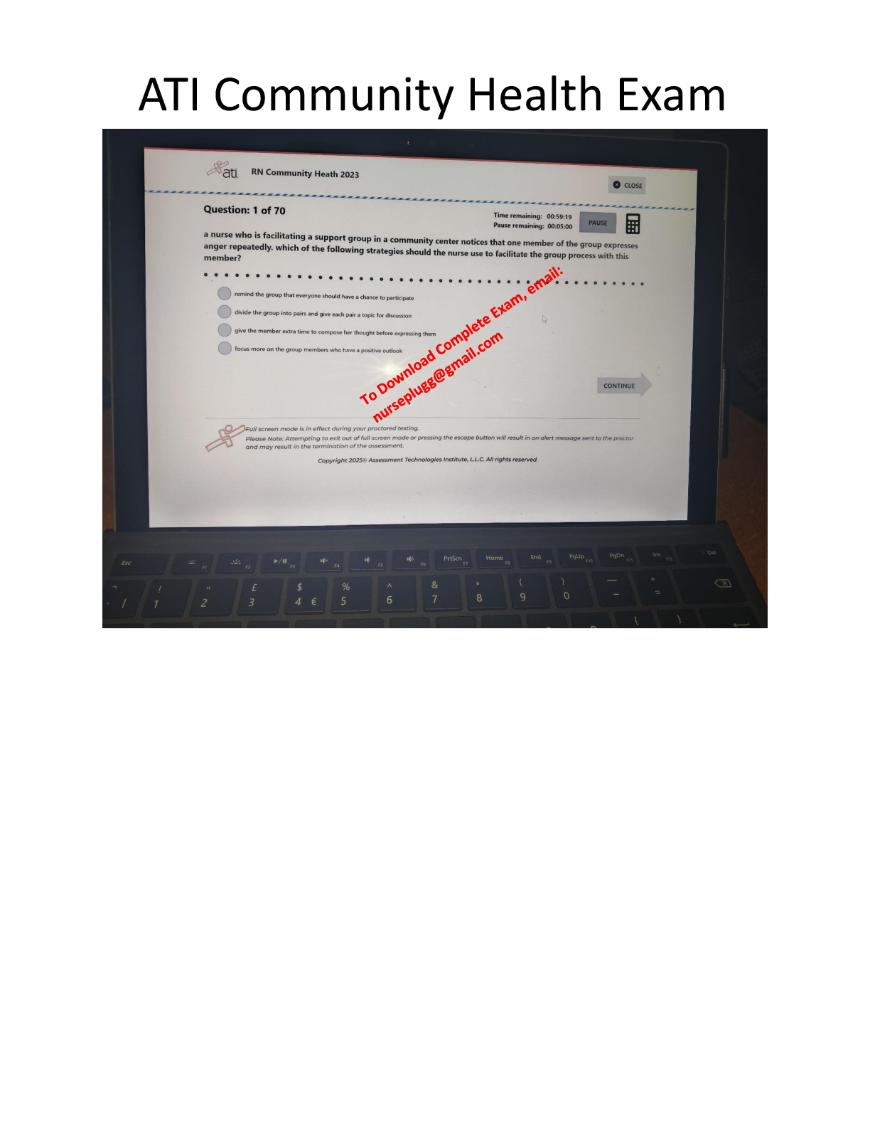 Preview image for RN ATI Community Health  2023/2025 Proctored Exam with NGN 70 Questions & Rationales.