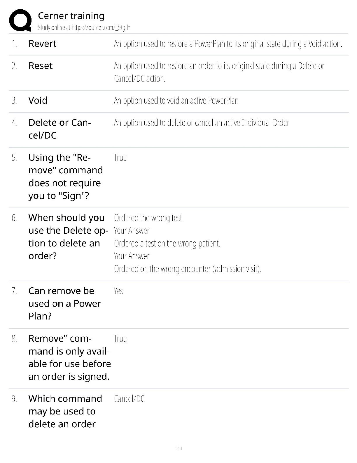 Preview of Cerner Training / EHR System Certification / 2025 Update / Score 100%