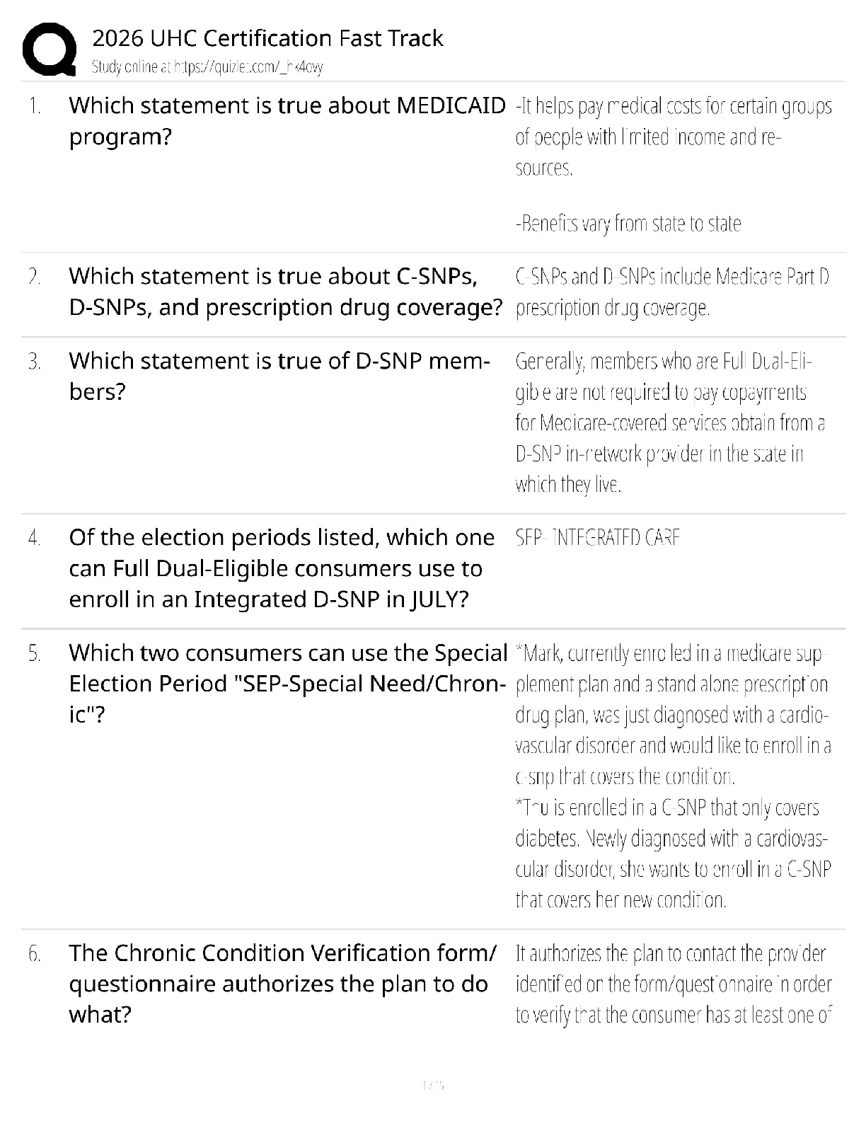 2026 UHC Certification Fast Track / UnitedHealthcare Agent Guide / 2025 Update / Score 100%