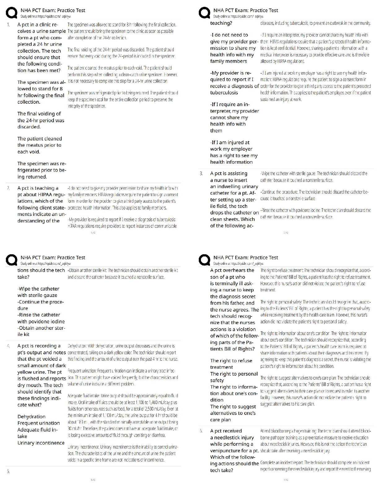 NHA PCT Exam Practice Test New Version / 2025 Update / Study Guide ...
