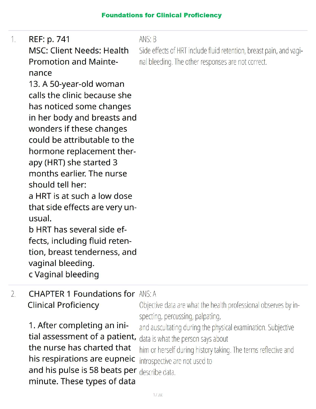 Preview image for 🩺 NURS 1301 – Bates’ Guide to Physical Examination and History Taking – 13th Edition Chapter 1: Foundations for Clinical Proficiency  Verified Questions and Correct Answers  100% Accurate  Grade A