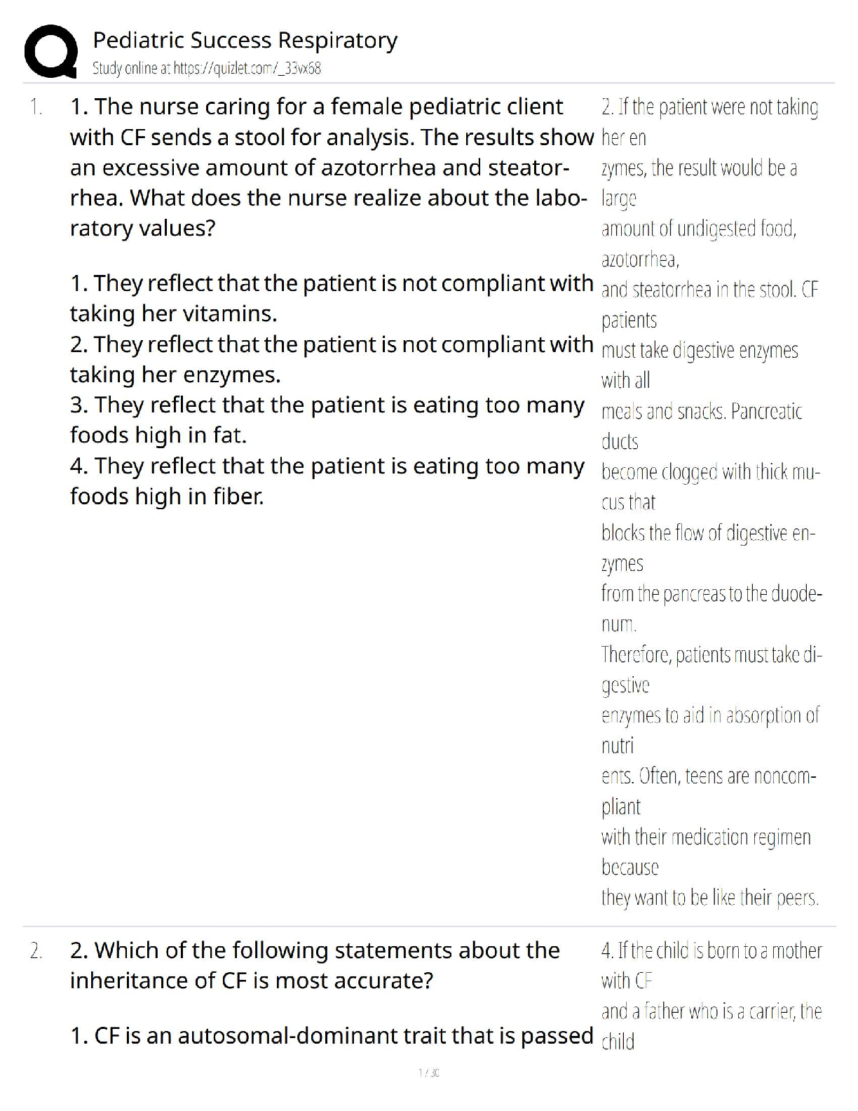 Preview of Pediatric Success Respiratory Disorders / NCLEX Practice Questions / 2025 Updated Test Bank with Rationales –  