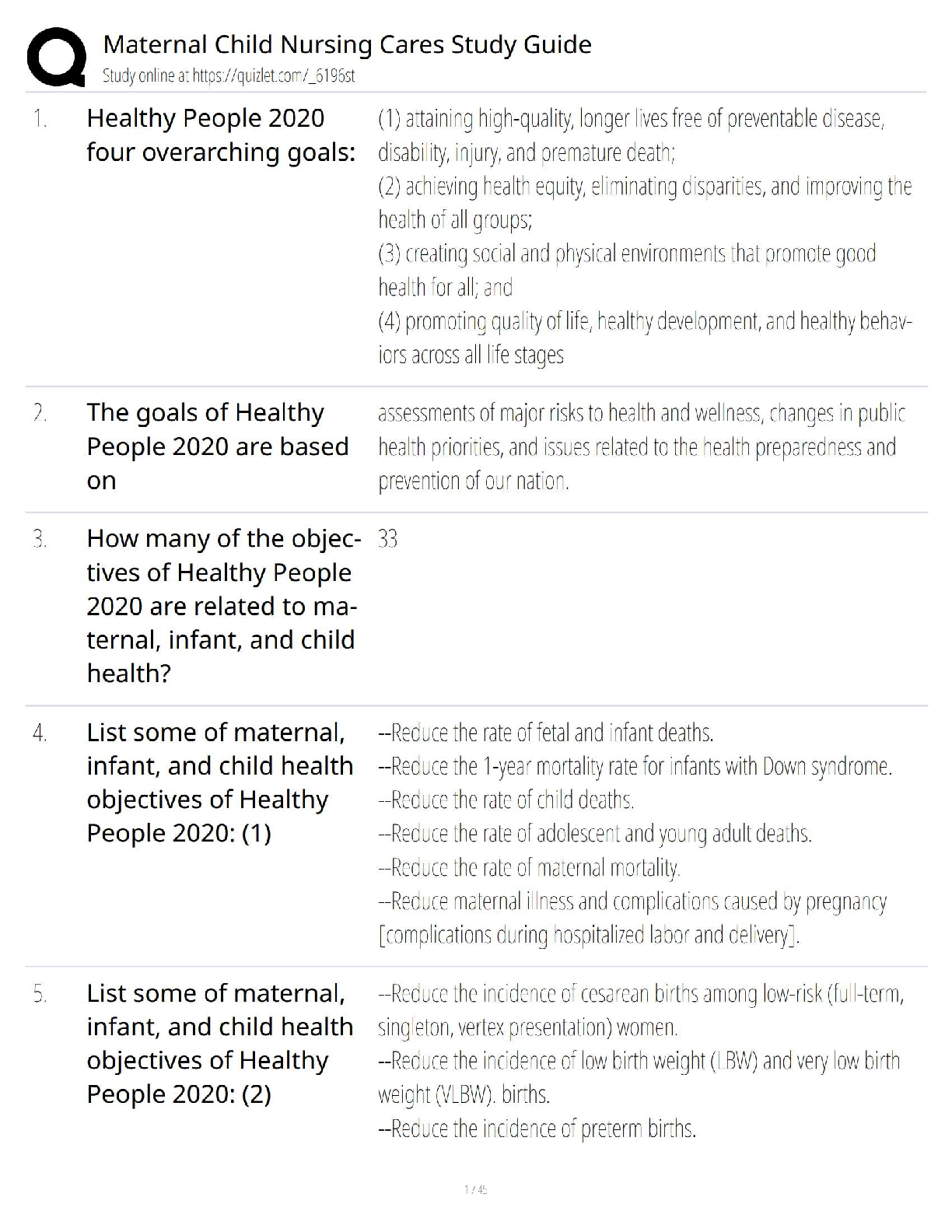 Preview of Maternal Child Nursing Care Study Guide / Exam Prep &amp; NCLEX Questions 2025