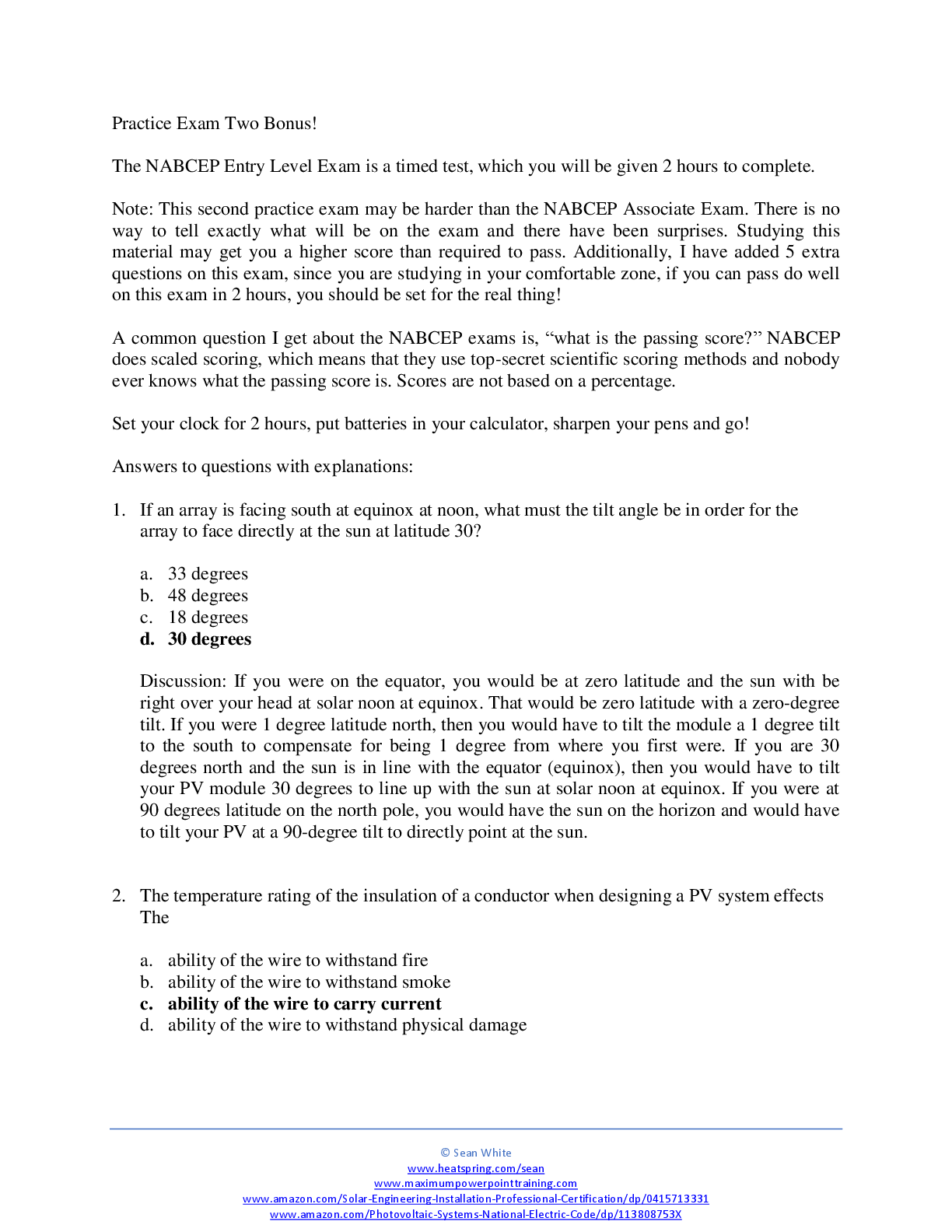 The NABCEP Entry Level Exam