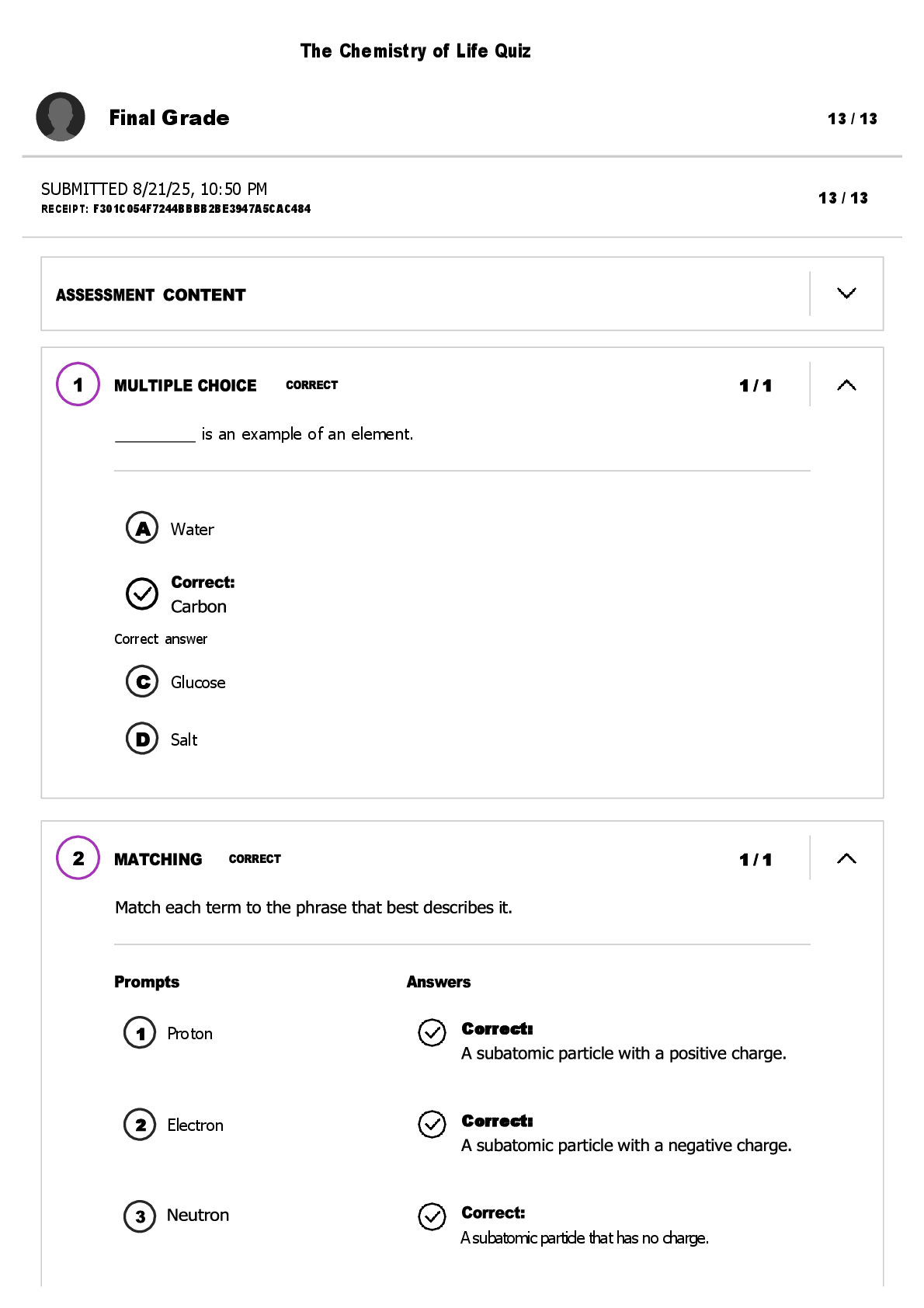 Preview image for BSC 108 Module 2 Quiz: The Chemistry of Life | University of Alabama