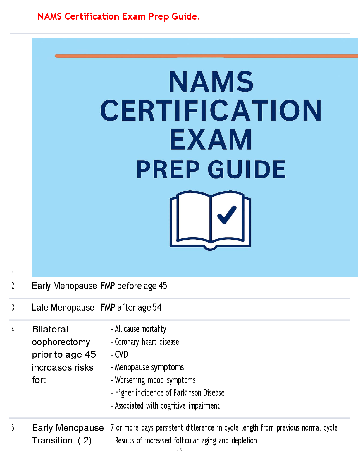 Preview image for NAMS Certification Exam Prep Guide.