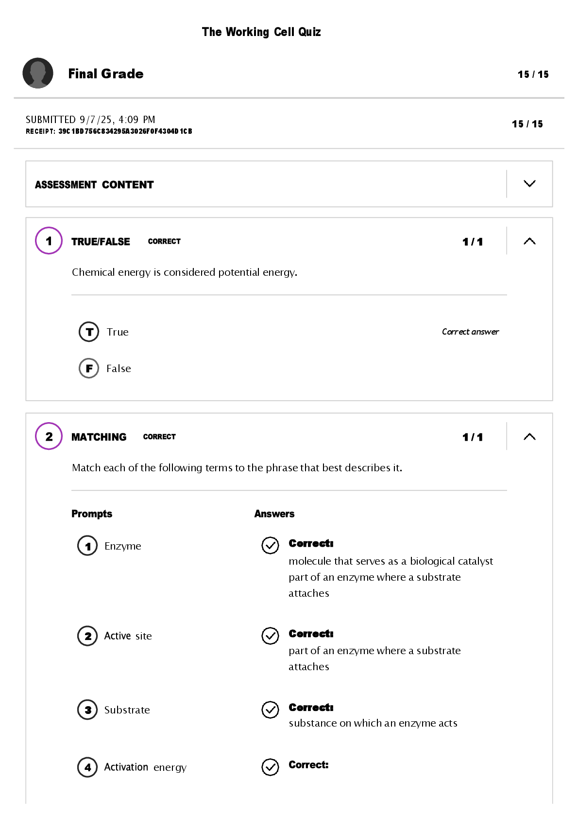 Preview image for BSC 108 Module 4 Quiz: The Working Cell | University of Alabama