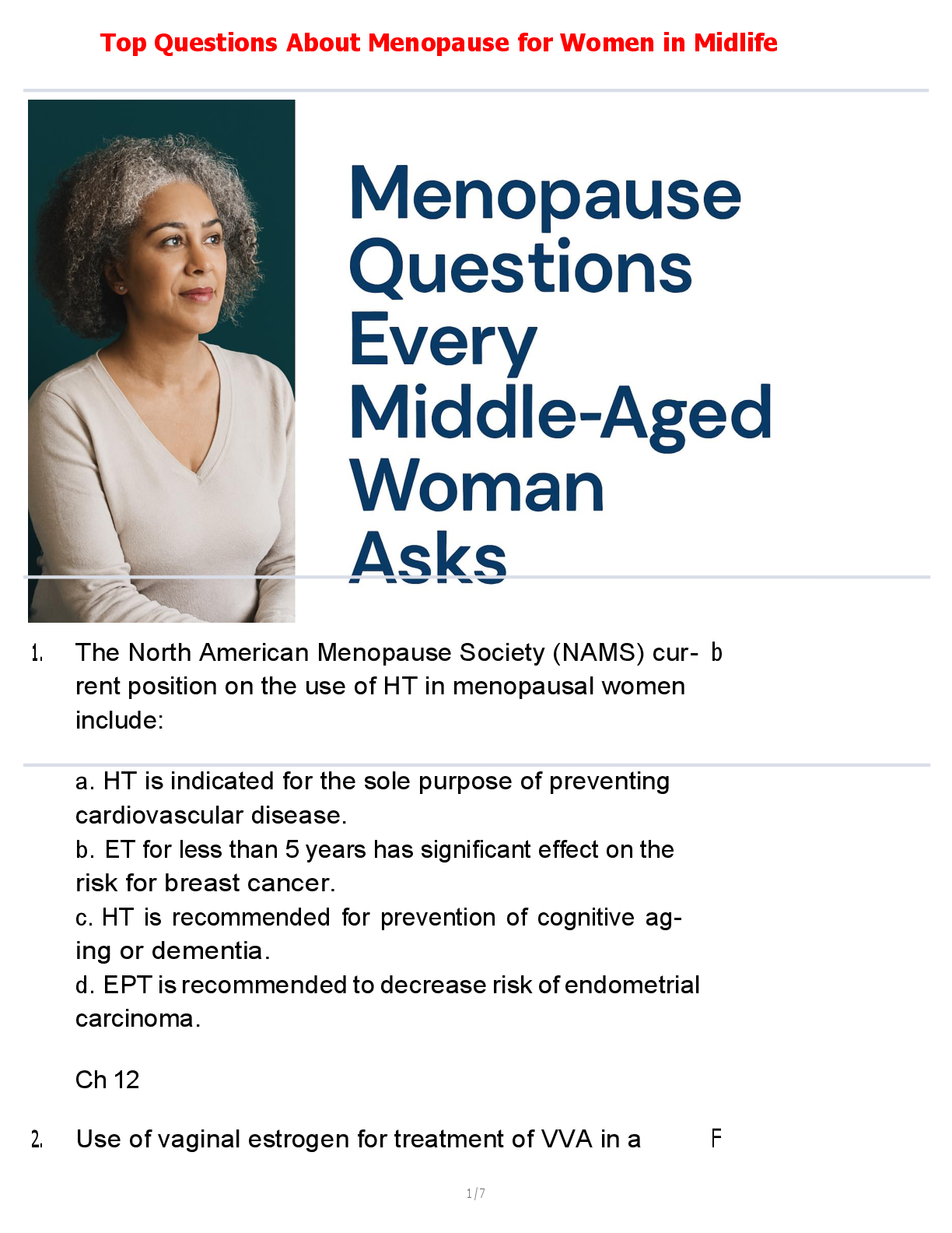 Preview image for Top Questions About Menopause for Women in Midlife