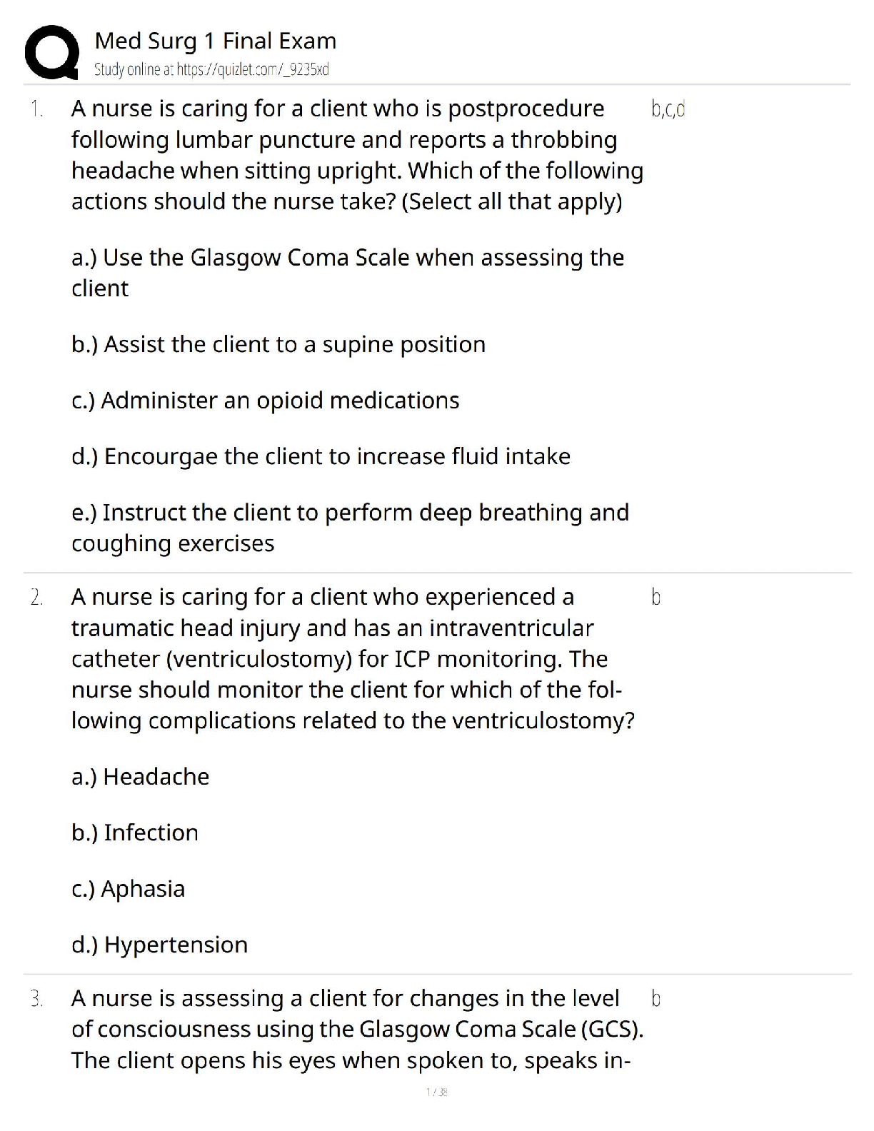Med-Surg I Final Exam   2025 ATI & NCLEX Test Bank with Rationales