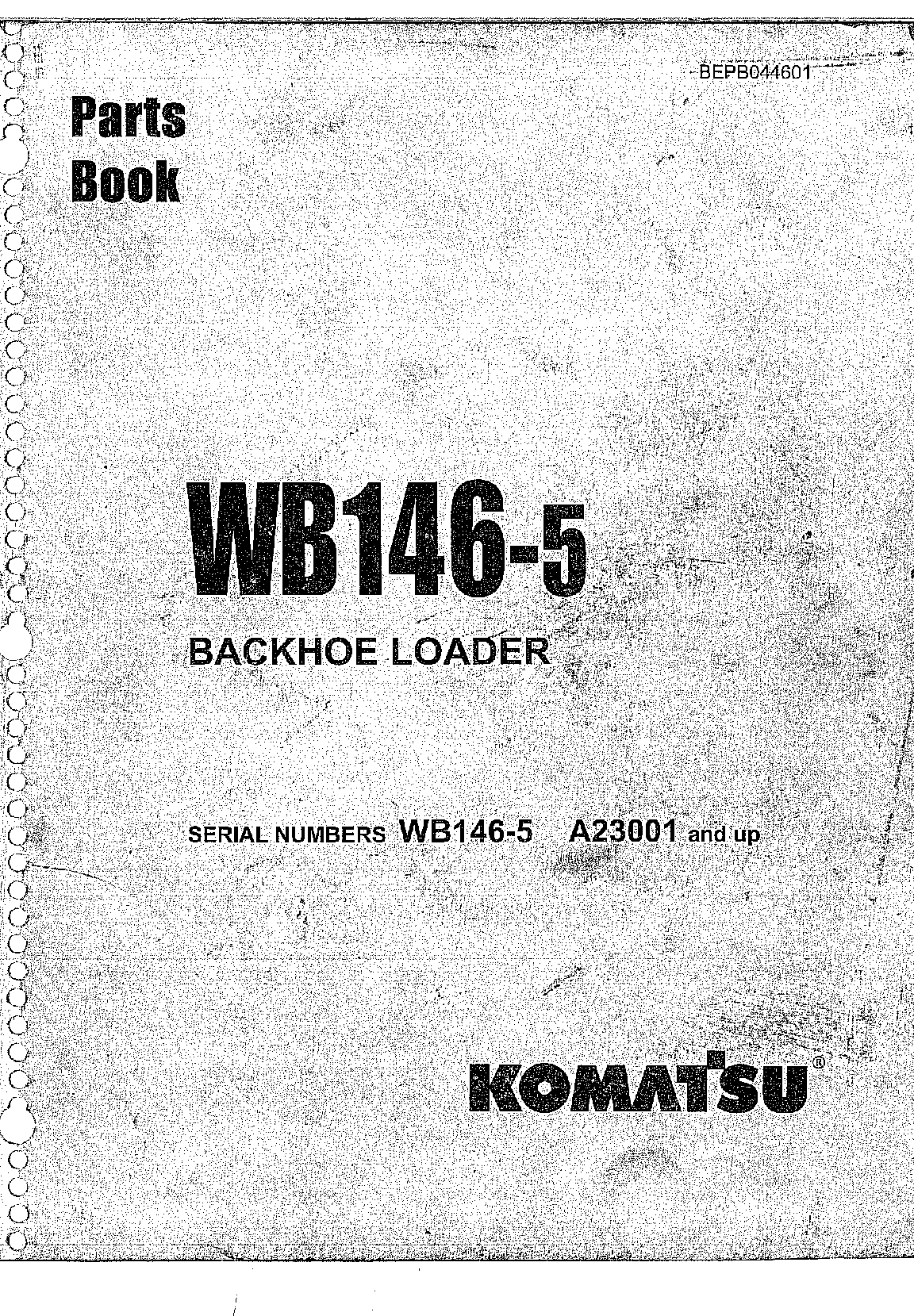 Preview image for KOMATSU WB146-5 BACKHOE LOADER PARTS BOOK MANUAL