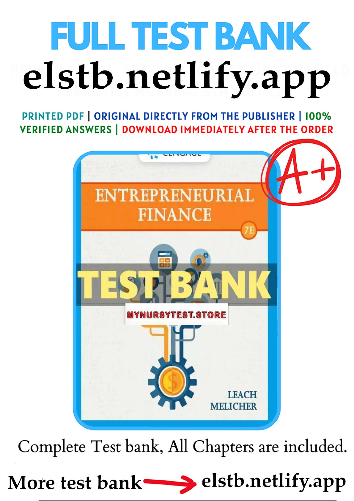 Preview image for Test Bank for Entrepreneurial Finance 7th Edition Leach Full Chapter
