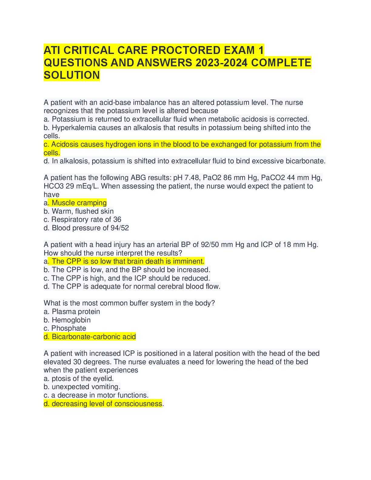 Preview image for ATI CRITICAL CARE PROCTORED_EXAM_1_QUESTIONS_AND_ANSWERS_2023.pdf