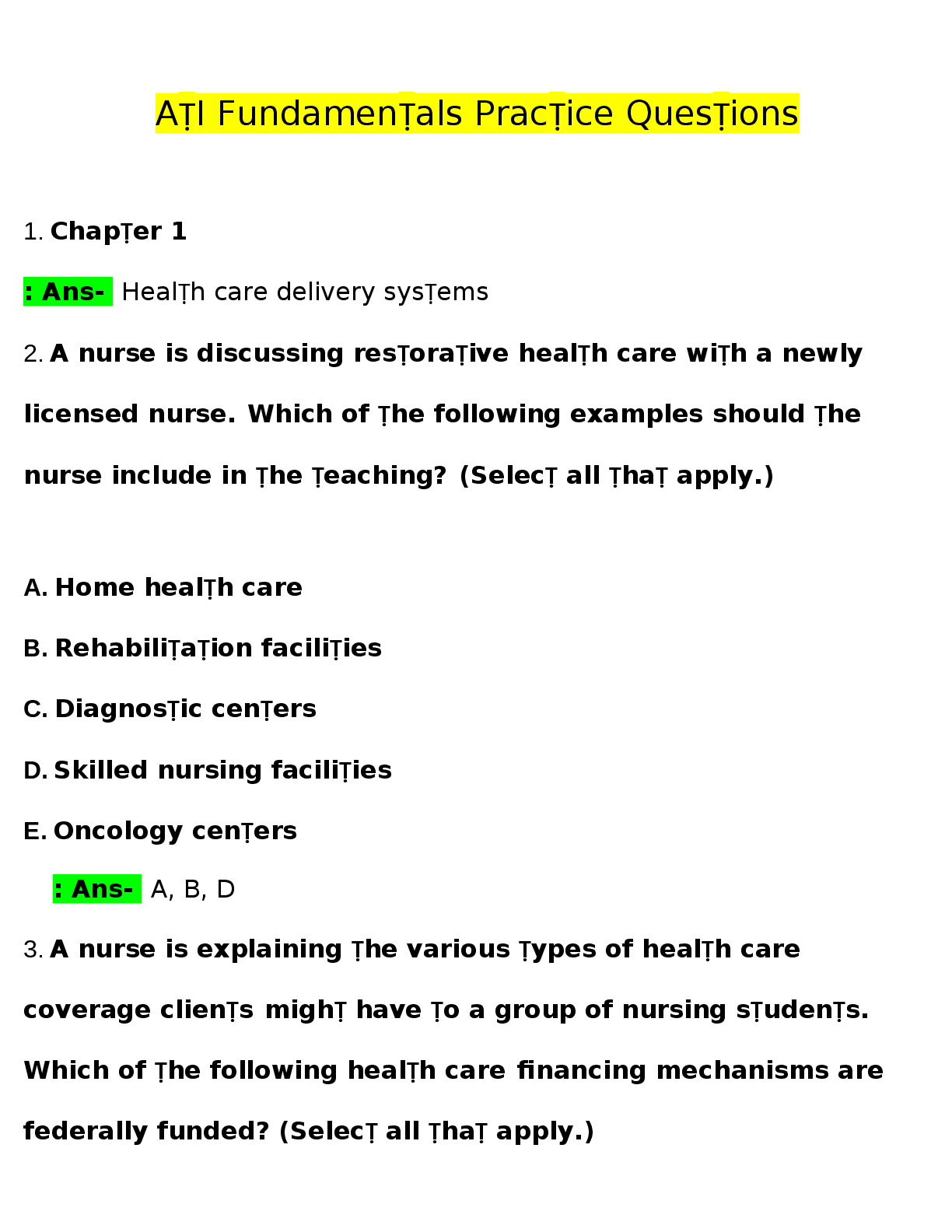 Preview image for ATI Fundamentals Practice Exam_Questions_And_Answers.docx