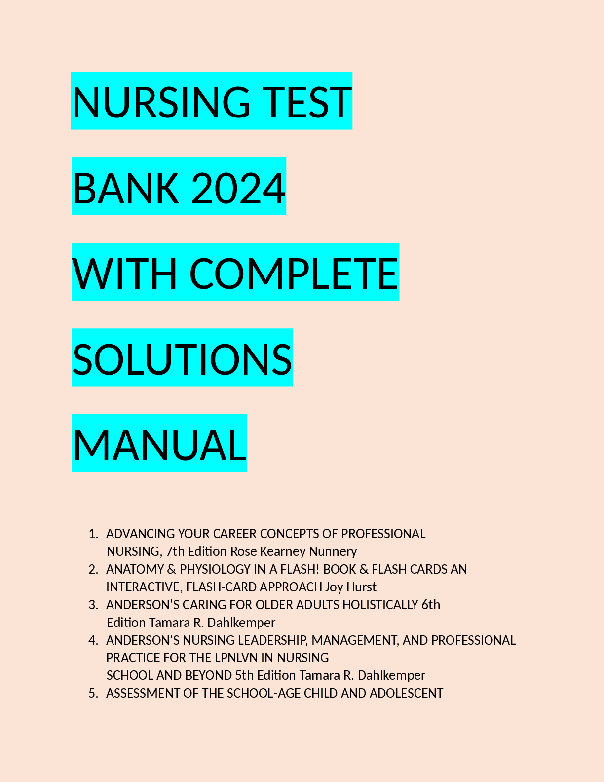Preview of NURSING TEST  BANK 2024  WITH COMPLETE  SOLUTIONS  MANUAL