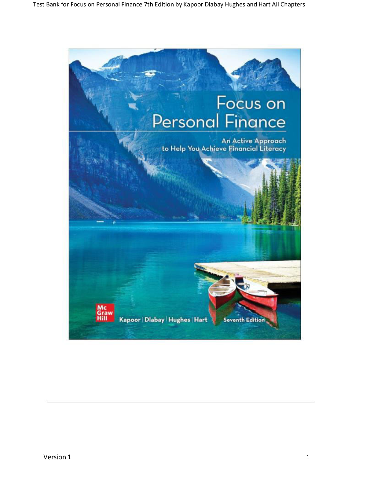 Preview image for Complete Test Bank for Focus on Personal Finance 7th Edition by Kapoor Dlabay Hughes and Hart All Chapters! RATED A+ 100% CORRECT ANSWERS