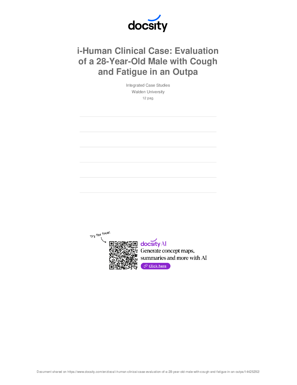 Preview image for i-Human Case Study: 28-Year-Old Male with Persistent  Cough and Fatigue