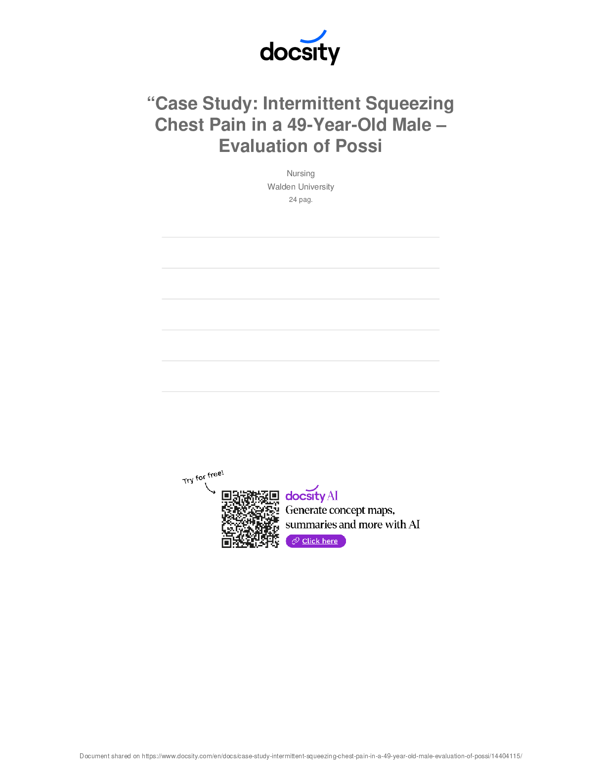 Preview image for “Case Study: Intermittent Squeezing Chest Pain  in a 49-Year-Old Male – Evaluation of Possible  Stable Angina”