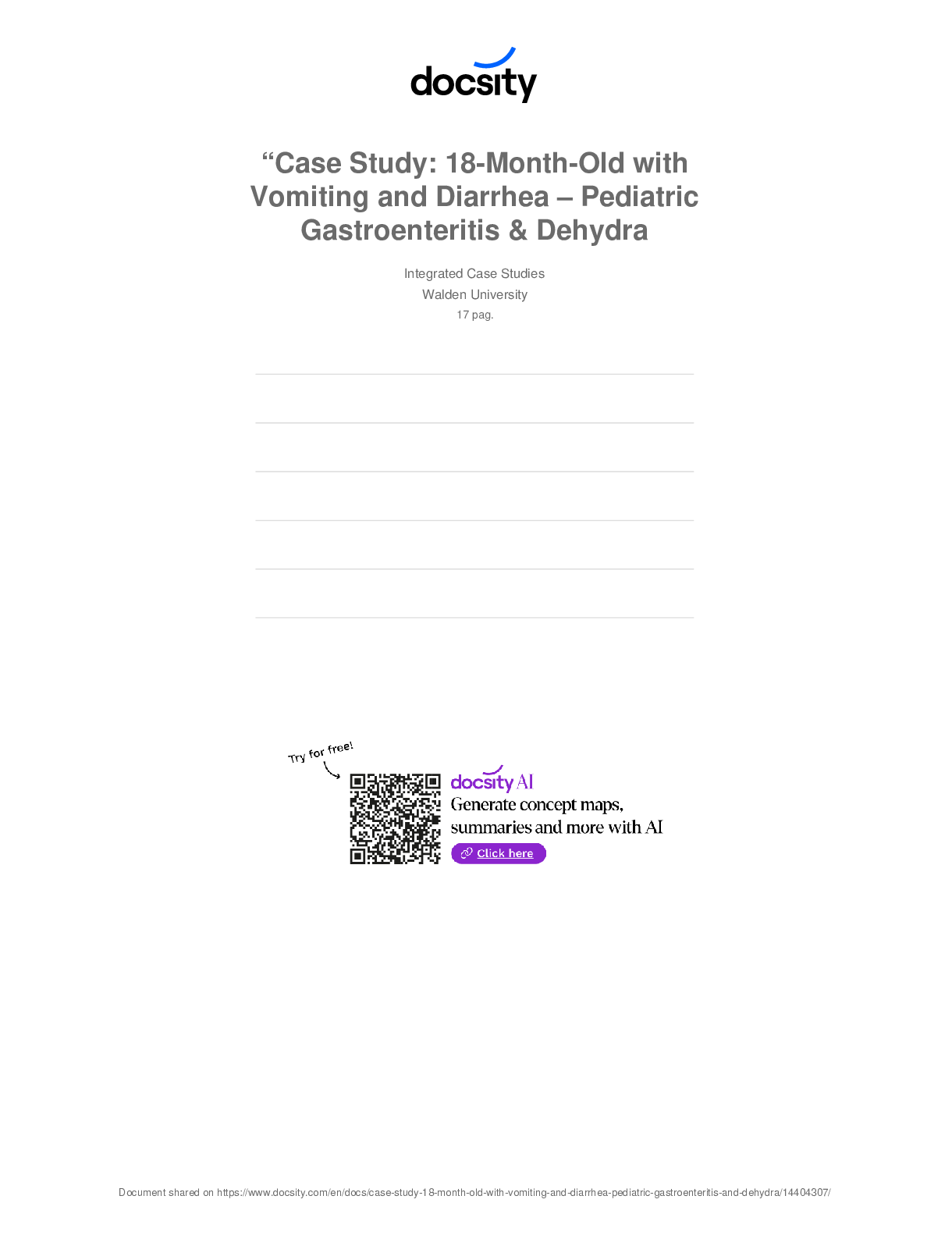 Preview image for “Case Study: 18-Month-Old with  Vomiting and Diarrhea – Pediatric  Gastroenteritis & Dehydration