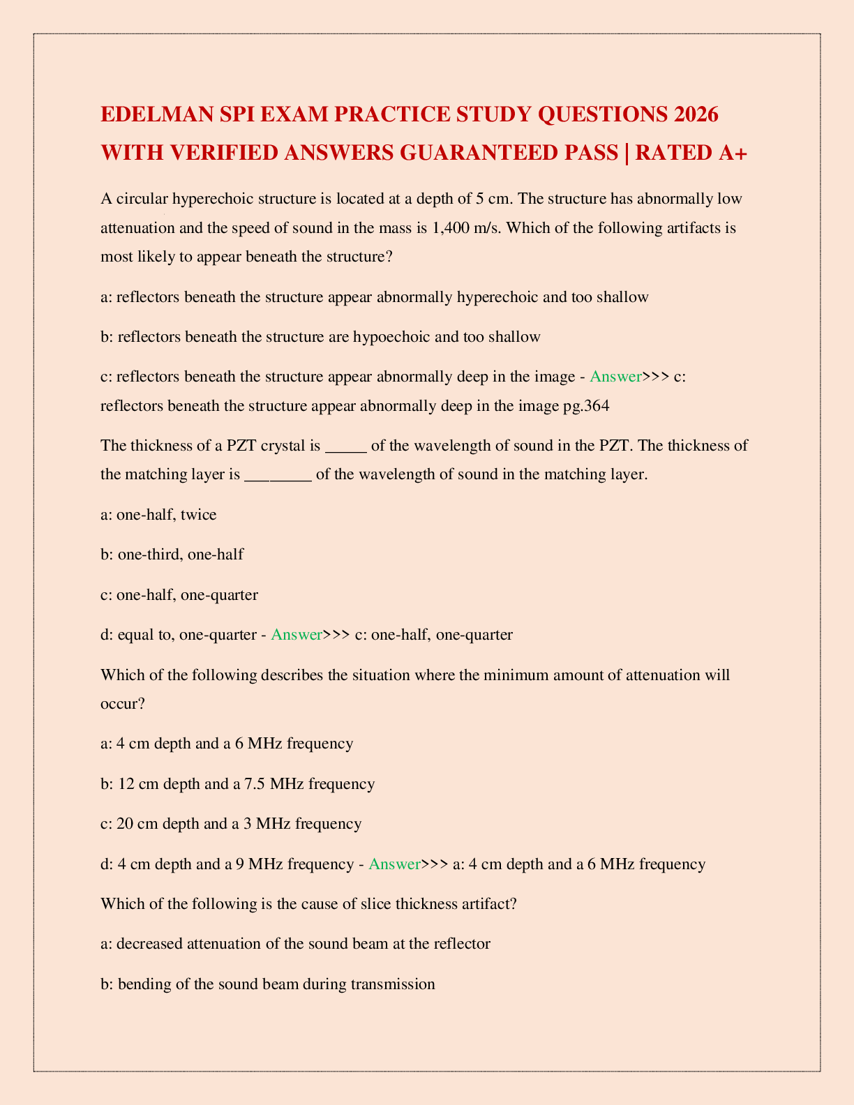 Preview image for EDELMAN SPI EXAM PRACTICE STUDY QUESTIONS 2026 WITH VERIFIED ANSWERS GUARANTEED PASS | RATED A+