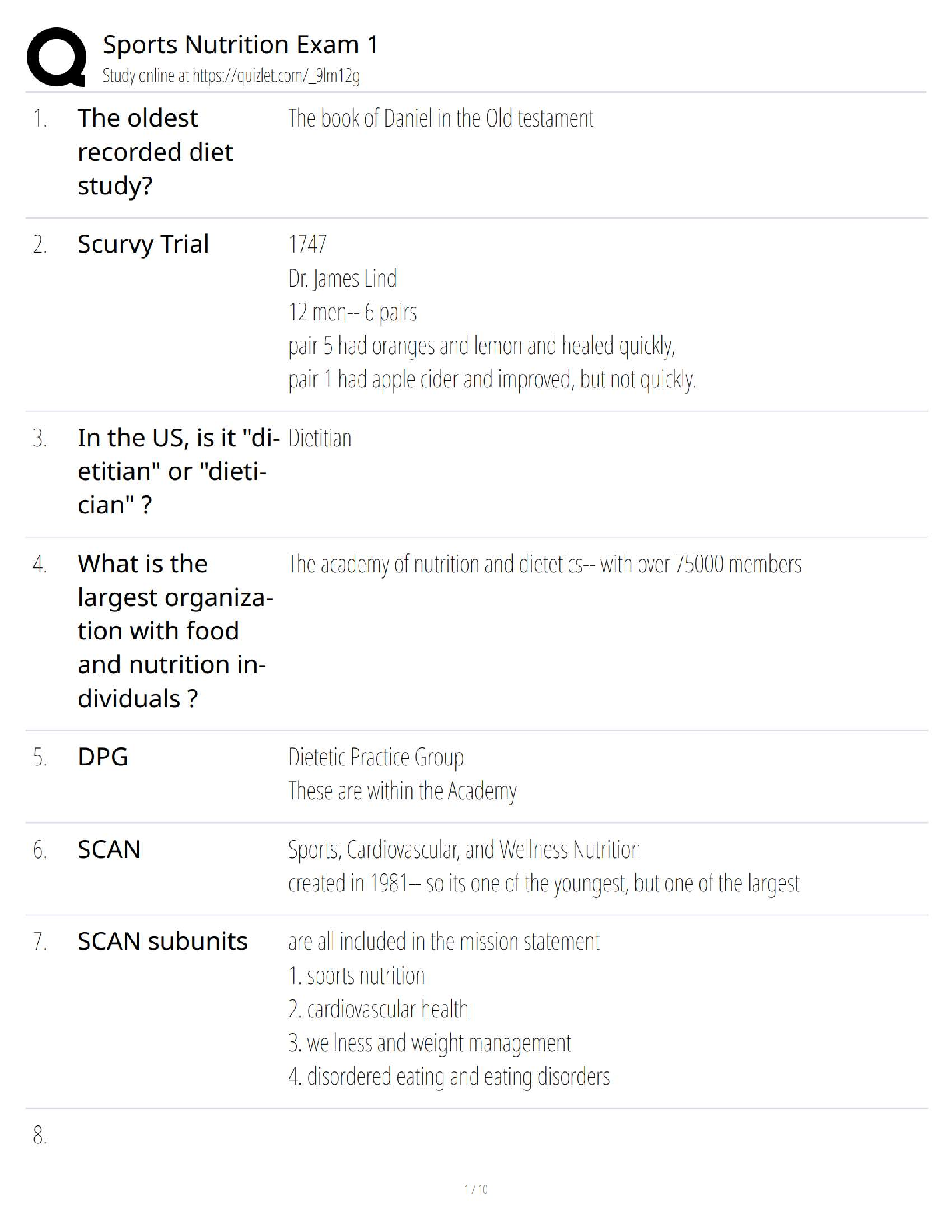 Sports Nutrition Exam 1 / Practice Test + Study Guide / 2025 Update to  