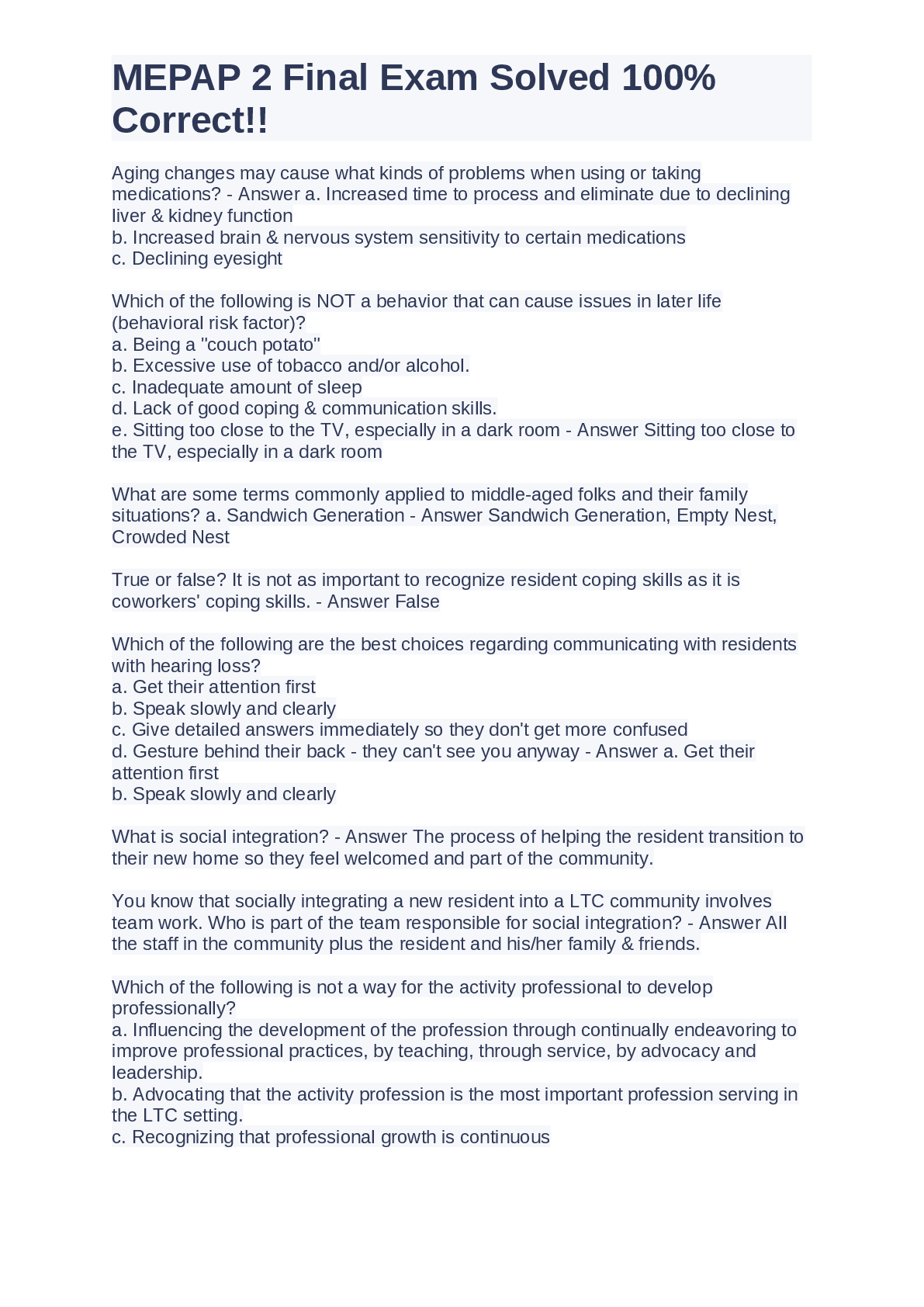 Preview image for MEPAP 2 Final Exam Solved 100%  Correct!!