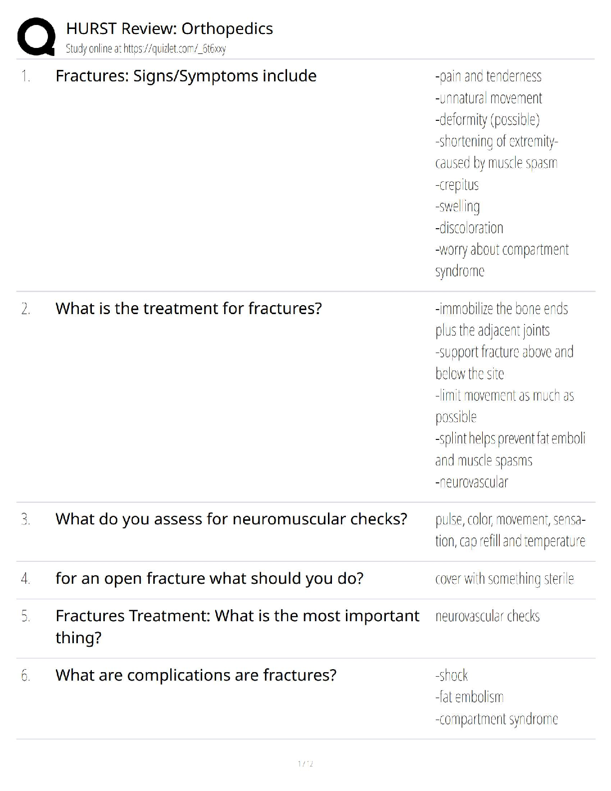 Preview of HURST Review Orthopedics   2025 Update / NCLEX Nursing Exam Study Guide