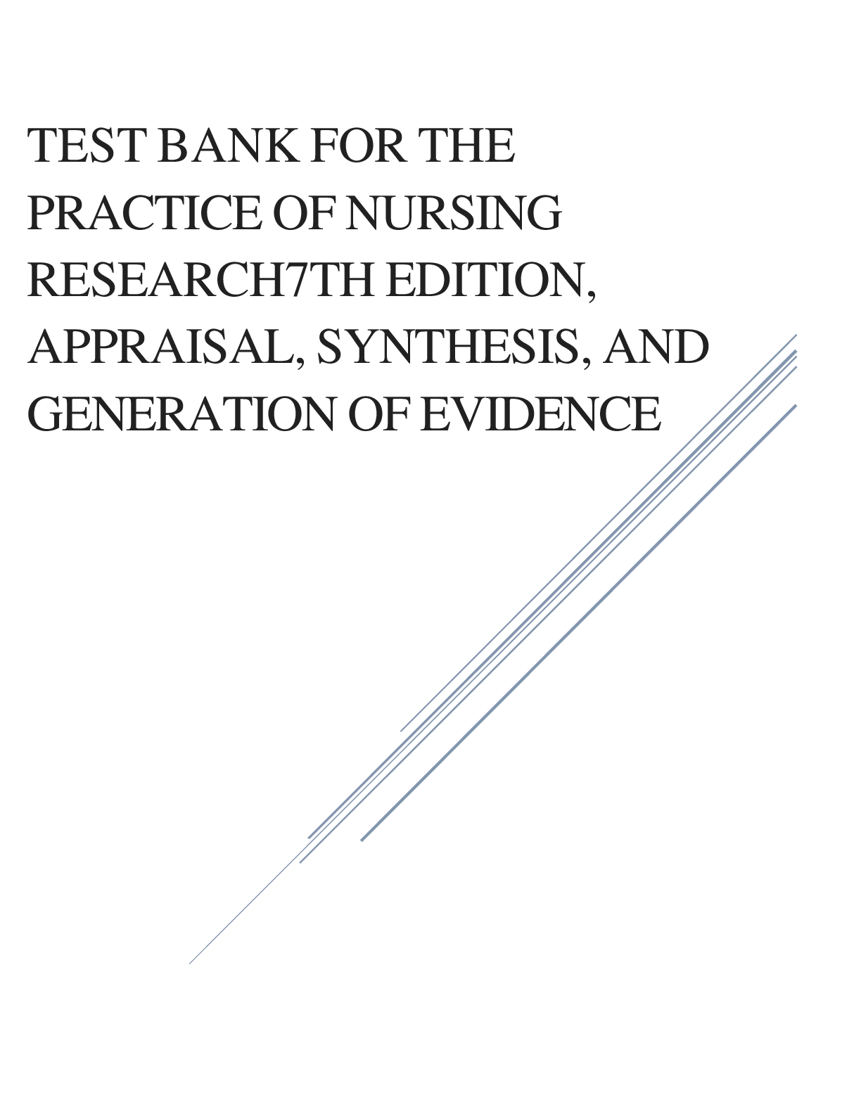 Preview image for Nursing Research & Evidence-Based Practice (EBP) - Test Bank for Grove 7th Edition | Graded A+ | Guaranteed Pass!!