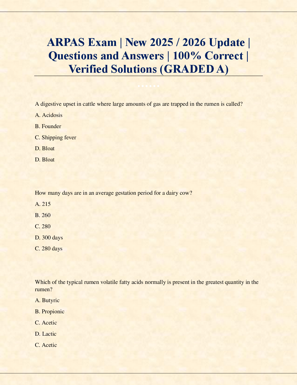 Preview image for ARPAS Exam | New 2025 / 2026 Update |  Questions and Answers | 100% Correct |  Verified Solutions (GRADED A)