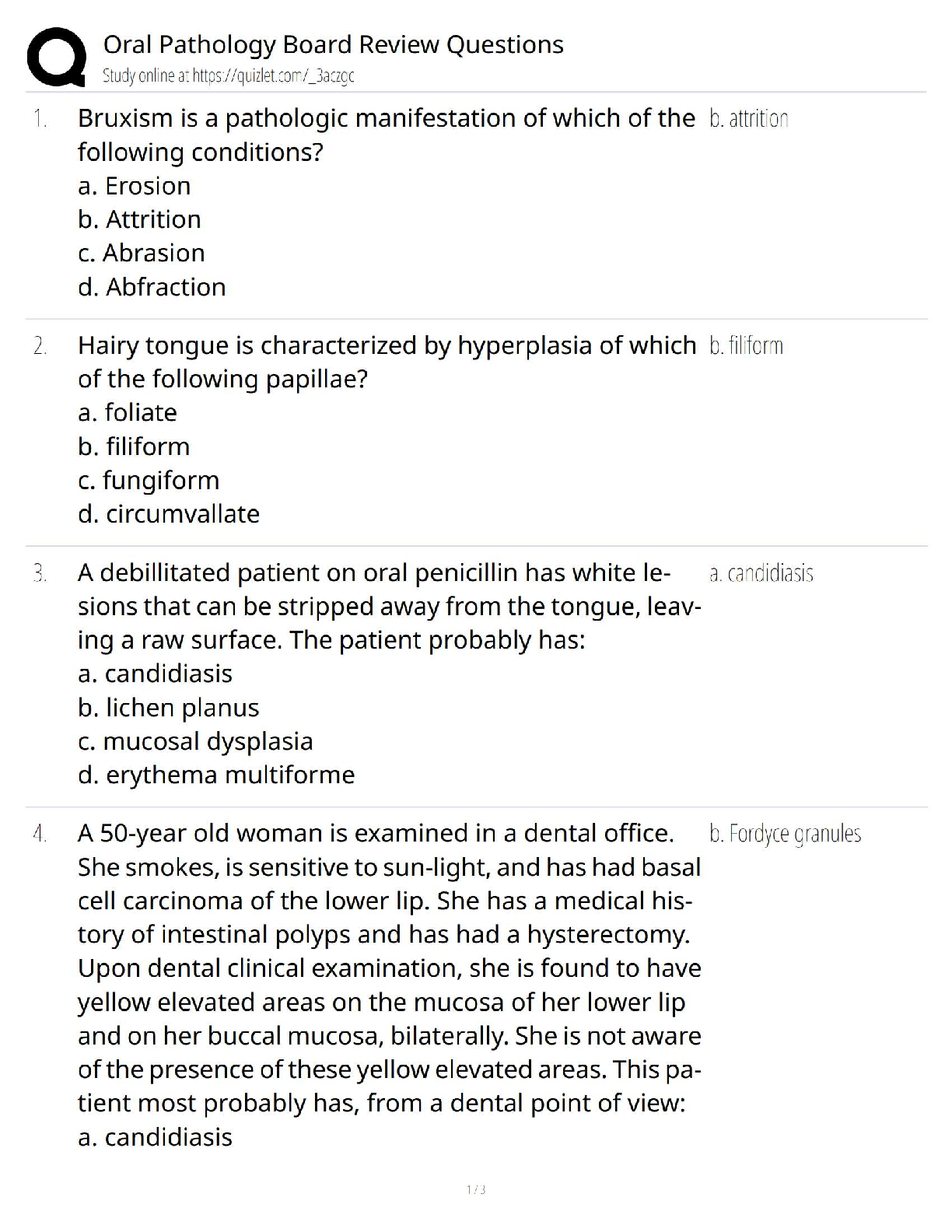 Preview of Oral Pathology Board Review Questions   2025 Update / New Version Dental & Surgical Tech C
