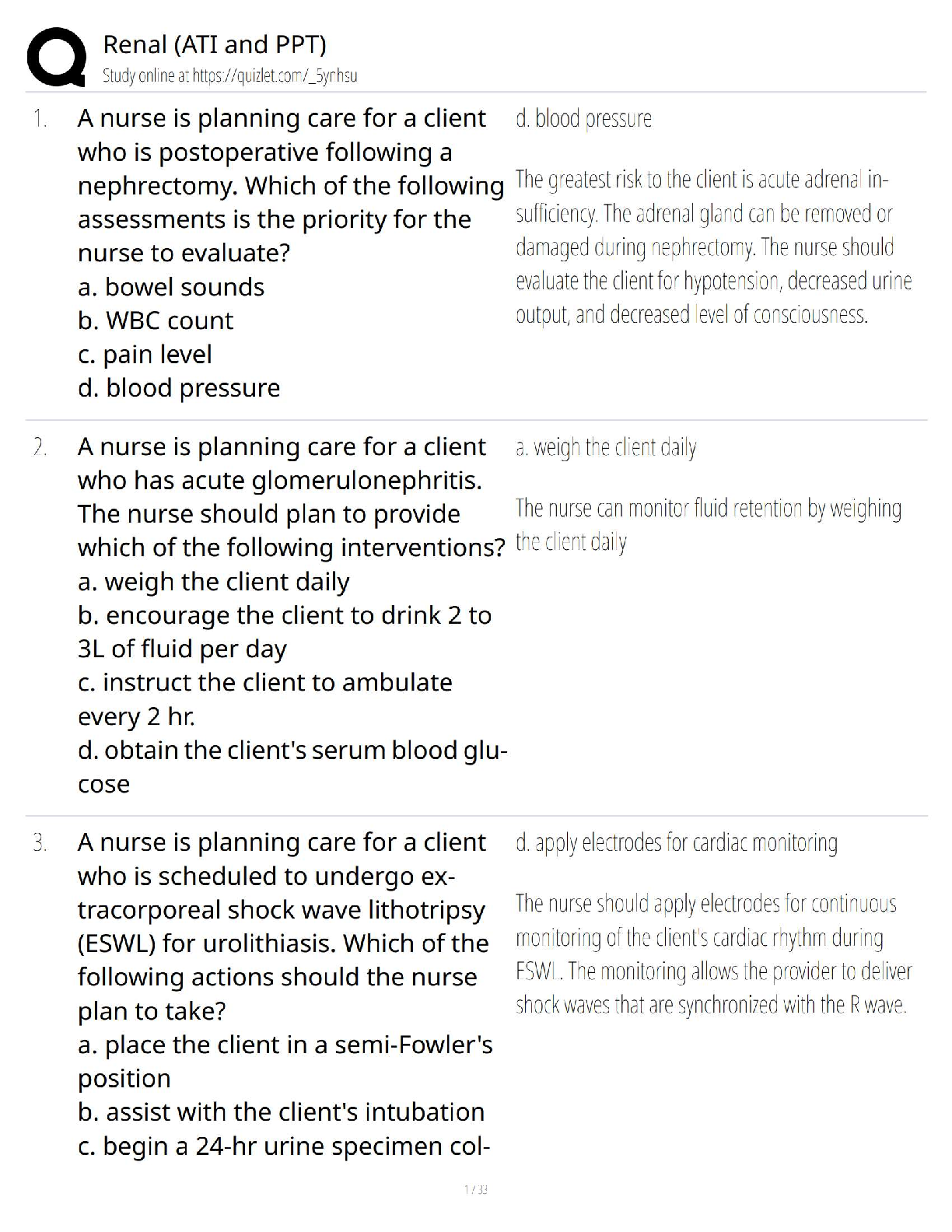Preview of Renal System (ATI & PPT)   New Version / 2025 Update / Nursing Study Guide & Test Bank