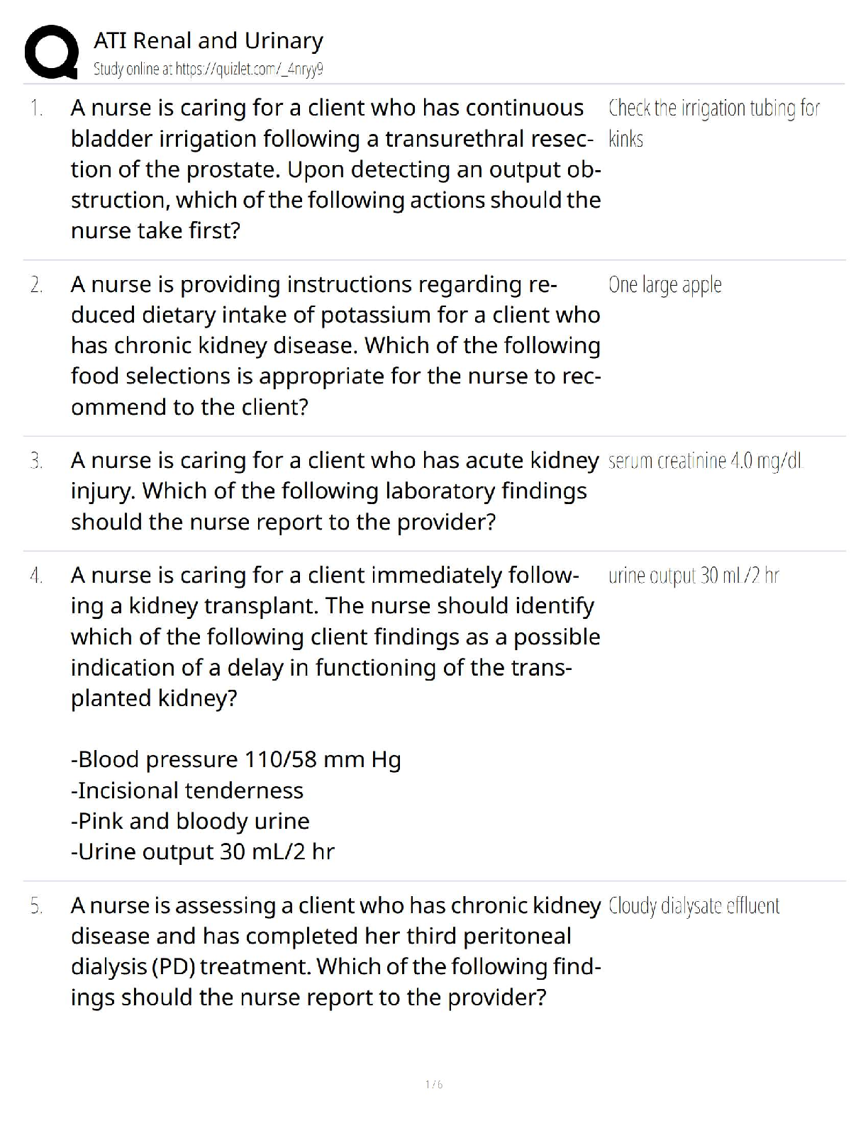 Preview of ATI Renal and Urinary / 2025 Update   Medical-Surgical Nursing Study Guide &amp; Test Bank