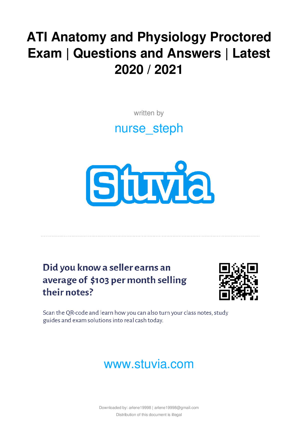 Preview image for ATI Anatomy and Physiology Proctored  Exam | Questions and Answers | Latest  2020 / 2021