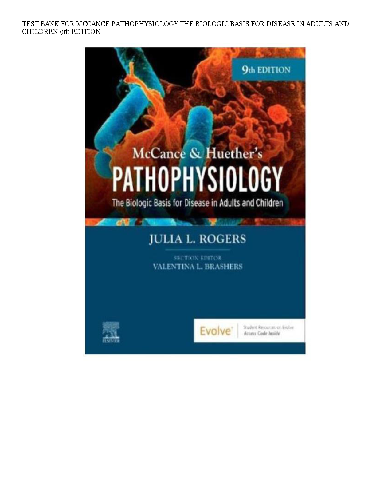 Preview image for TEST BANK FOR MCCANCE PATHOPHYSIOLOGY THE BIOLOGIC BASIS FOR DISEASE IN ADULTS AND CHILDREN 9TH EDITION COMPLETED ALL CHAPTERS! ALREADY RATED A+ 100% CORRECT ANSWERS