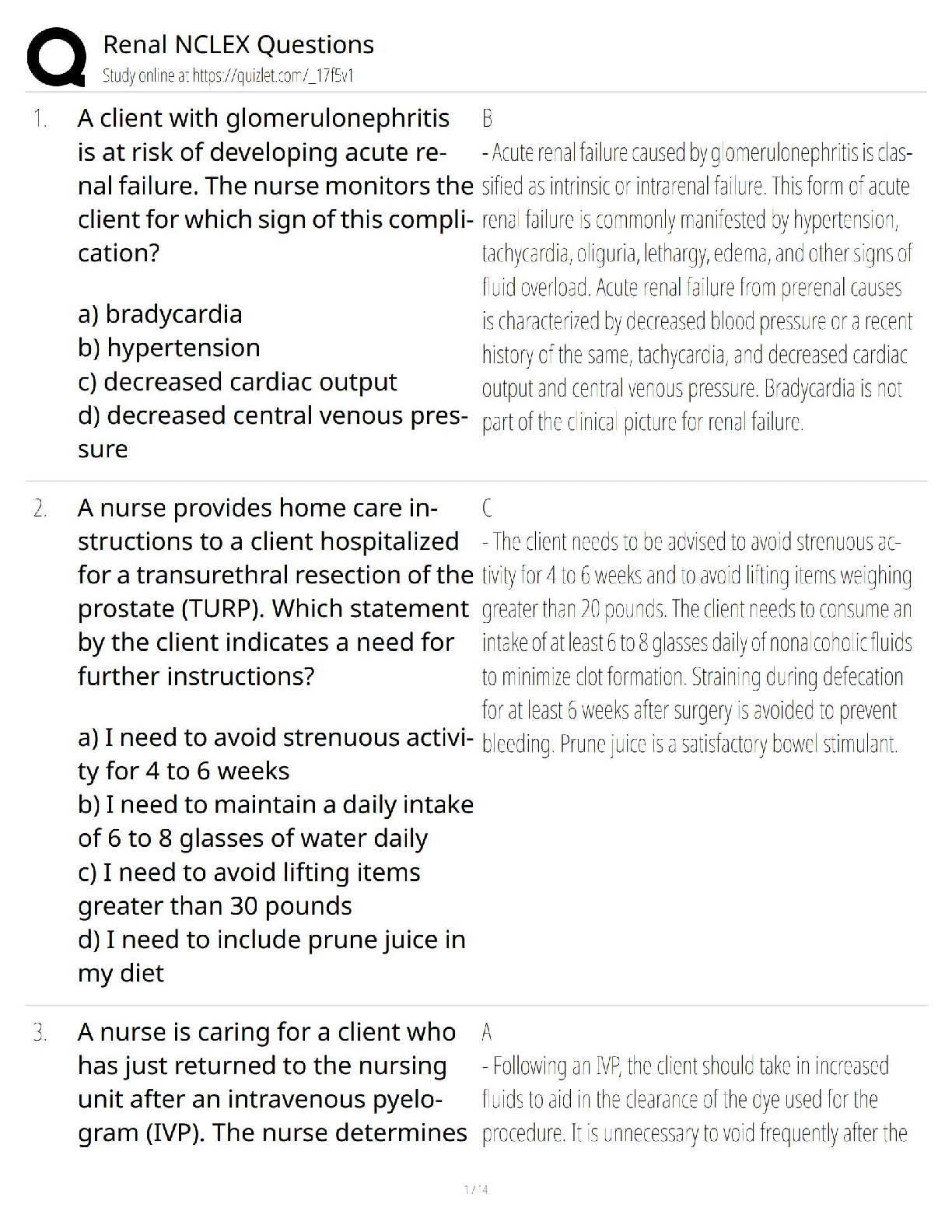 Preview of Renal NCLEX Questions   New Version / 2025 Update / Nursing Test Bank & Study Guide