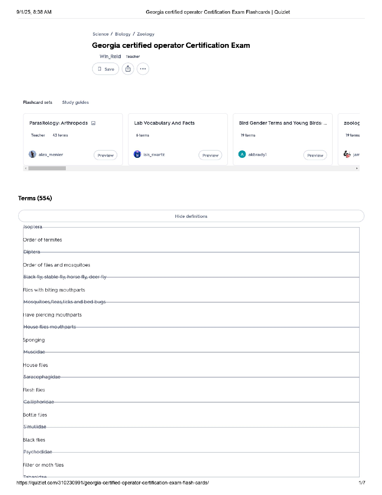 Georgia Certified Operator Certification / Water Wastewater Exam / 2025 Flashcards / Score 100% on Quizlet