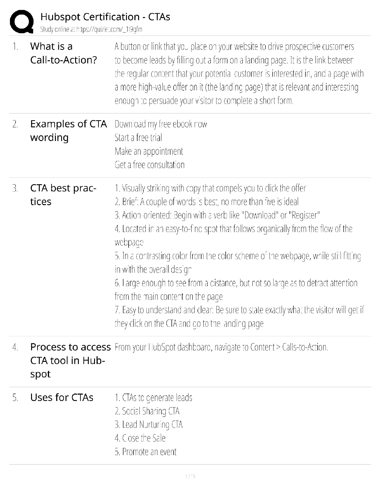 HubSpot Certification CTAs / Call-to-Action Exam 2025 / Score 100% Study Guide & Practice Test