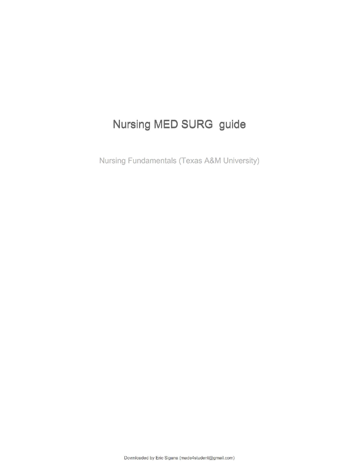 Nursing MED SURG Guide – Complete Medical-Surgical Nursing Study Resource
