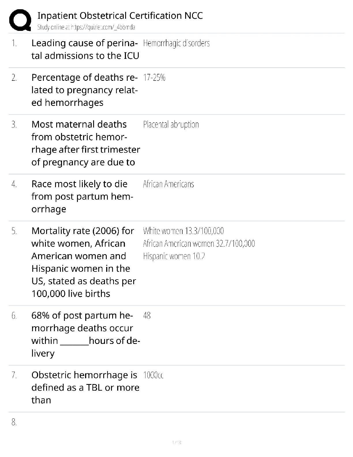 Inpatient Obstetrical Certification / RNC-OB NCC Exam / 2025 Study Guide / Score 100% Test Bank