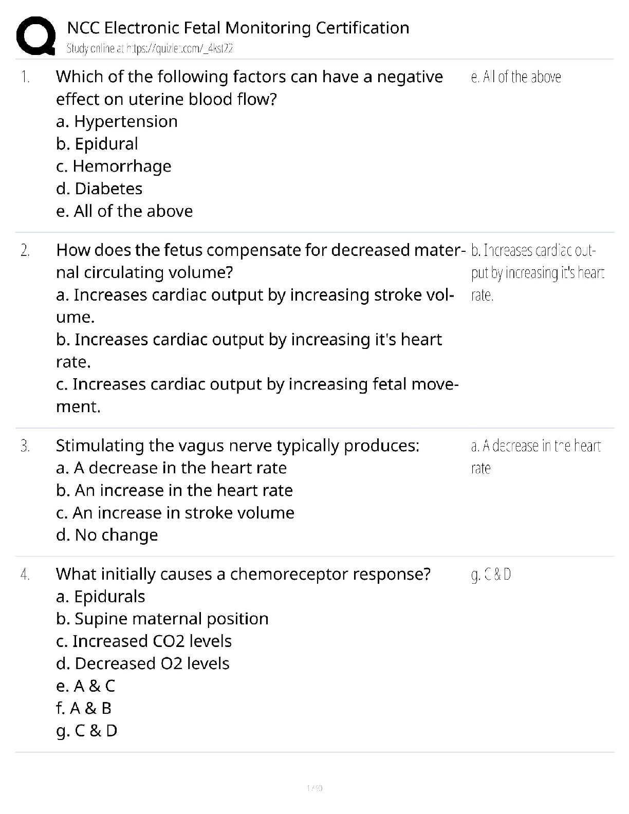 Preview of NCC Electronic Fetal Monitoring Certification / Practice Test & Study Guide / 2025 Update