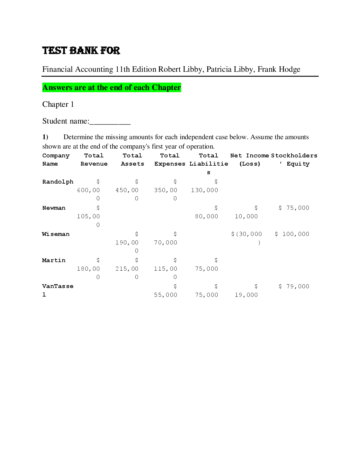 Preview image for TEST BANK FOR   Financial Accounting 11th Edition Robert Libby, Patricia Libby, Frank Hodge