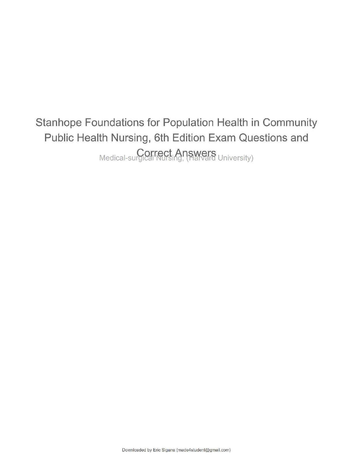 Preview of NUR-POP / NUR 356 (Latest 2025): Stanhope Foundations for Population Health in Community/P