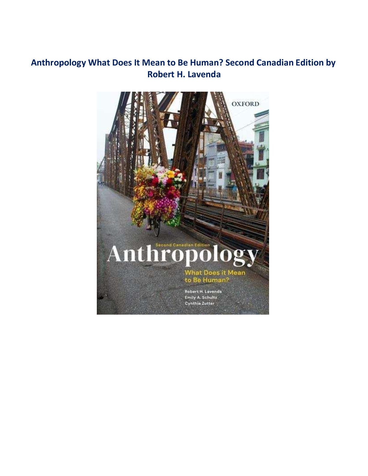 Preview image for Test Bank for Anthropology What Does It Mean to Be Human? 2nd Canadian Edition by Robert H. Lavenda A+