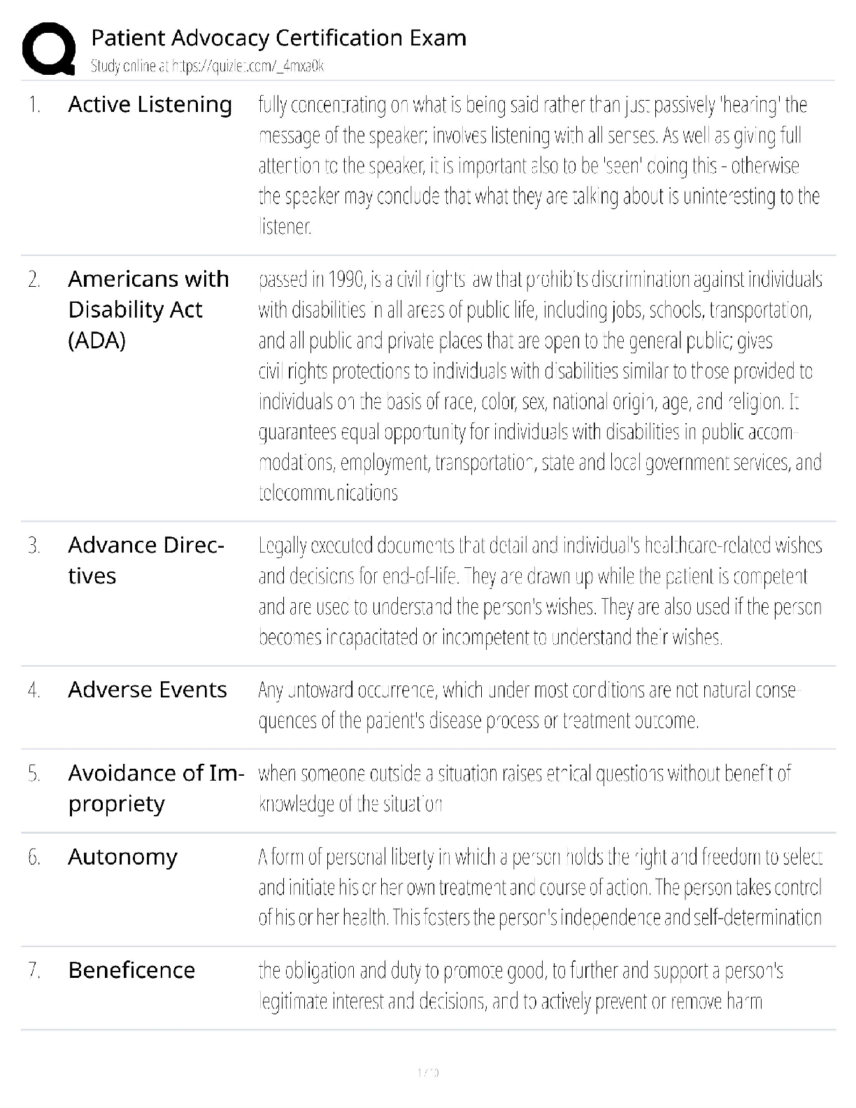 Preview of Patient Advocacy Certification / Practice Exam & Study Guide / 2025 Update / Score 100%