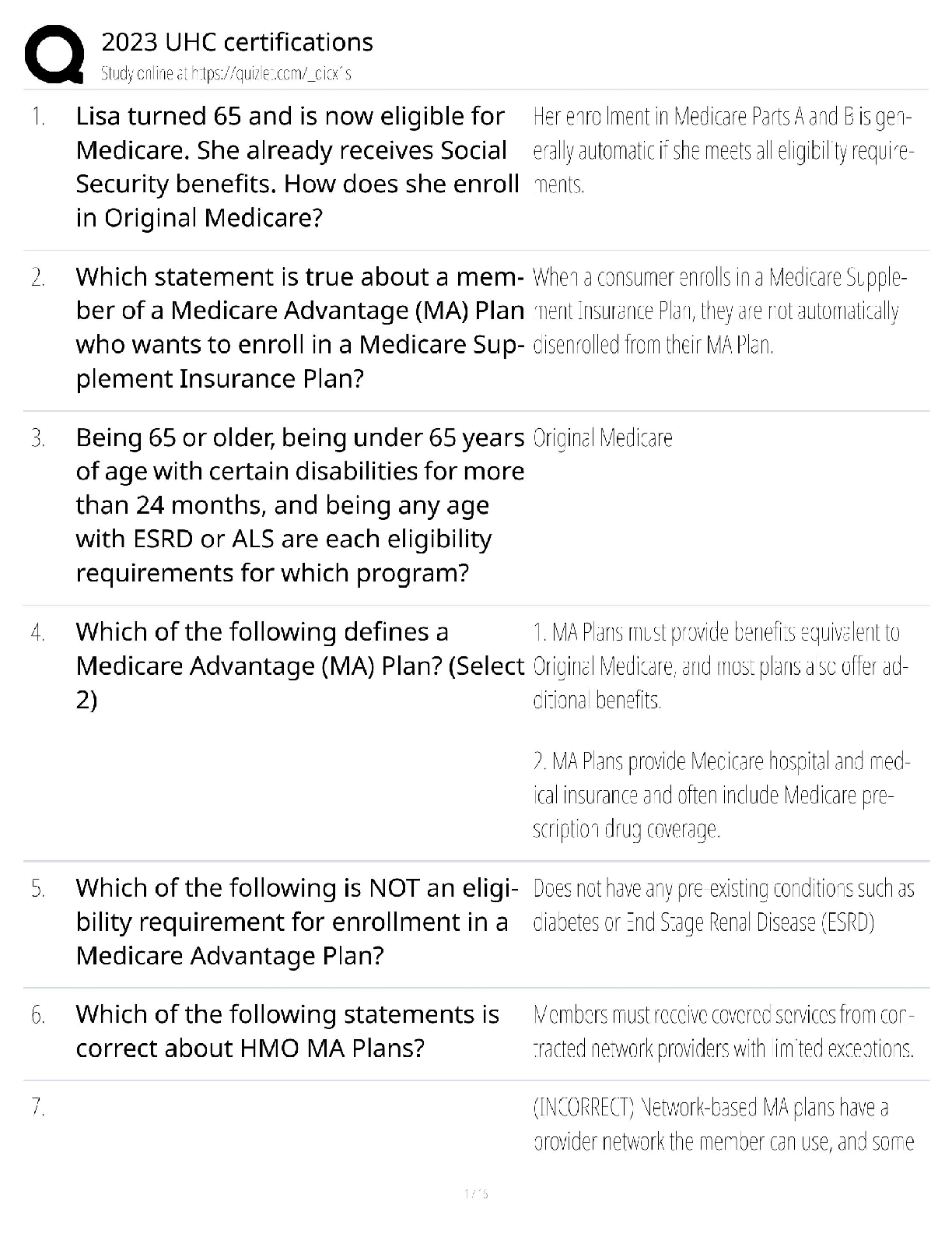 2023 UHC Certifications / Medicare Advantage Exam Prep / 2025 Update / Score 100%
