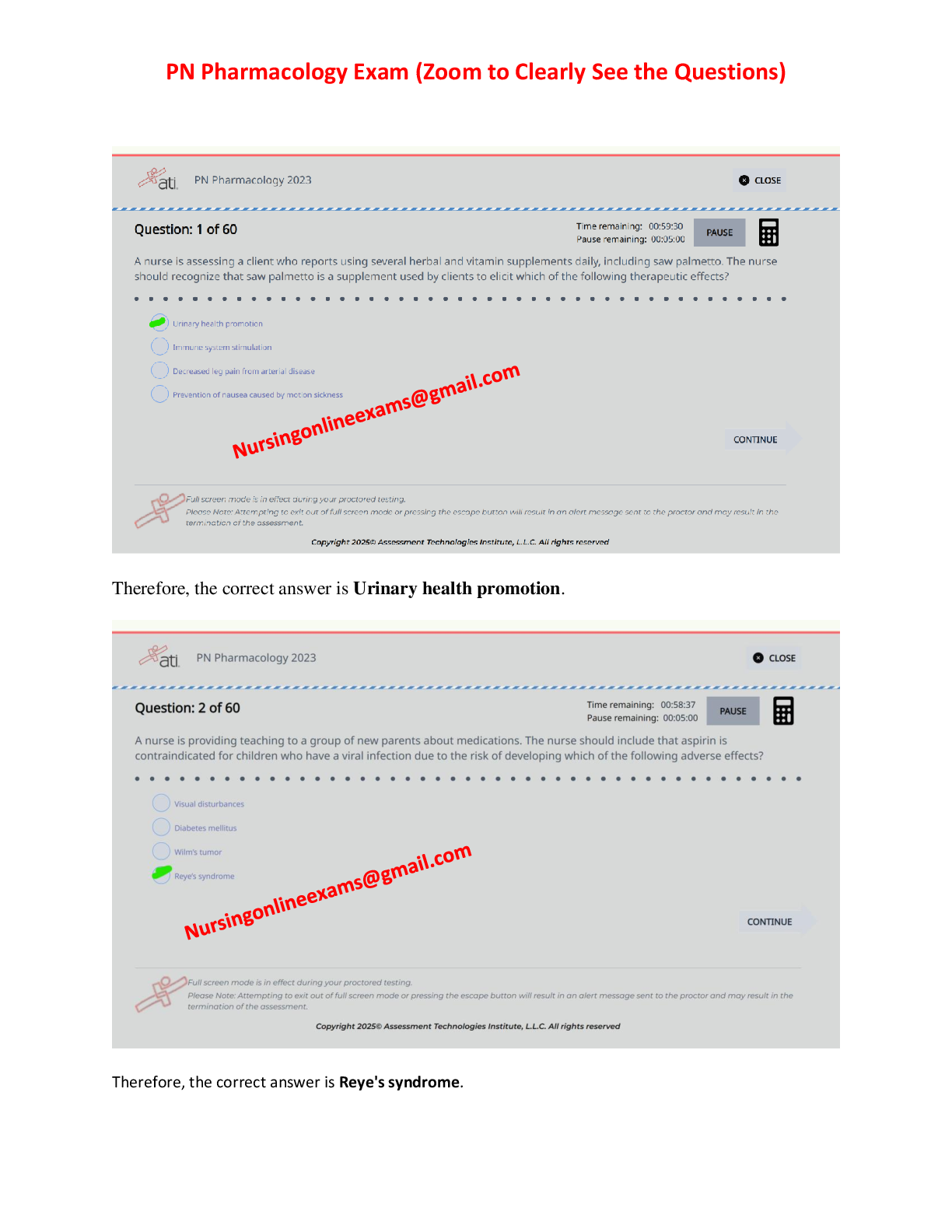 ATI PN Pharmacology Exam with NGN 2023-2025 All 60 Screenshot Questions ...