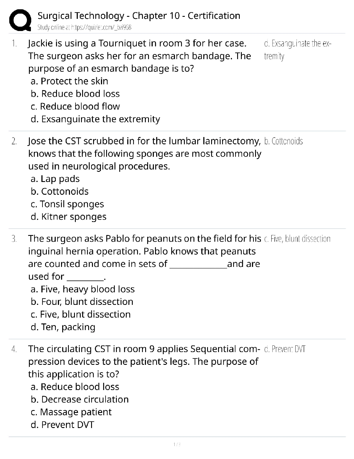Surgical Technology Chapter 10 / Certification Exam Prep / 2025 Update / Score 100%