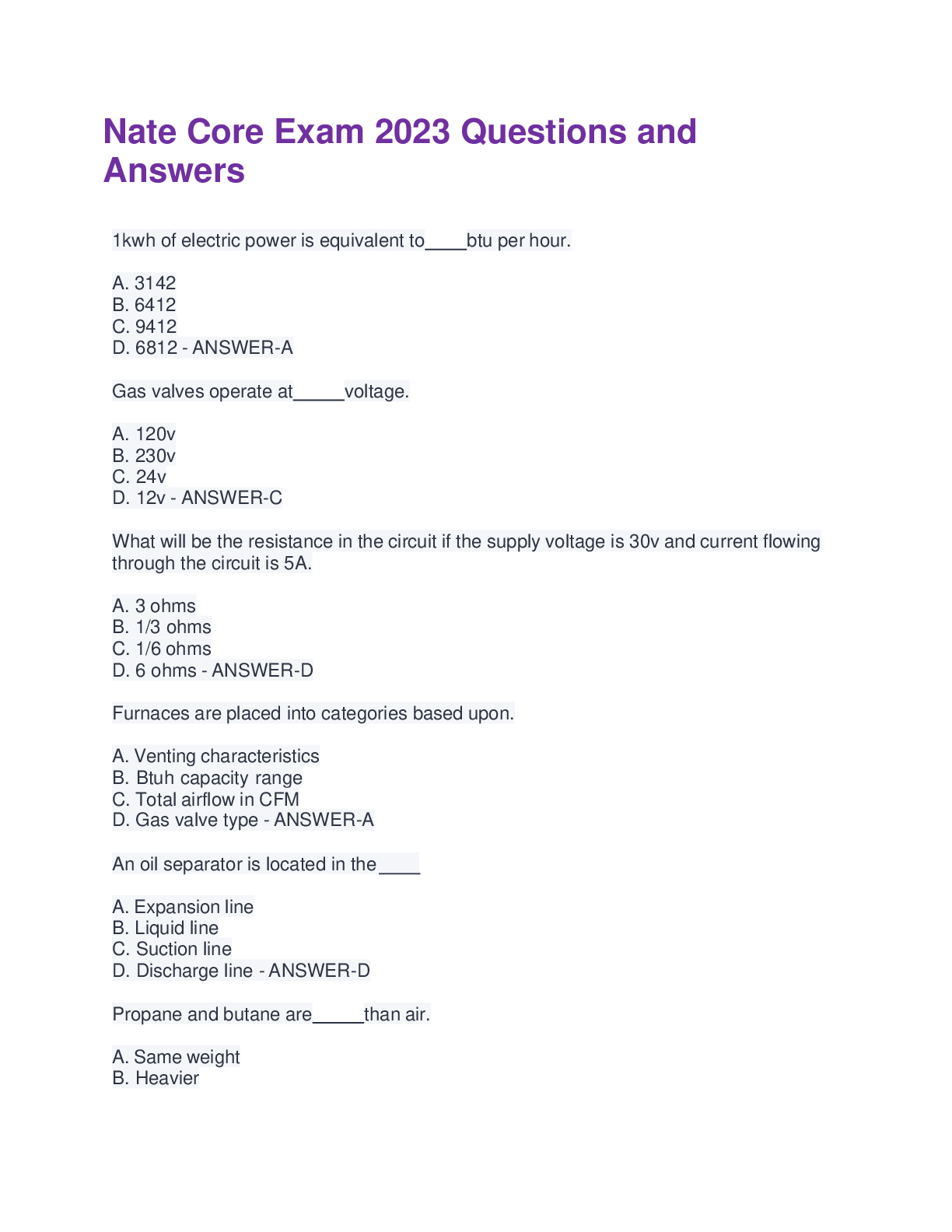 Preview image for Nate Core Exam 2023 Questions and  Answers