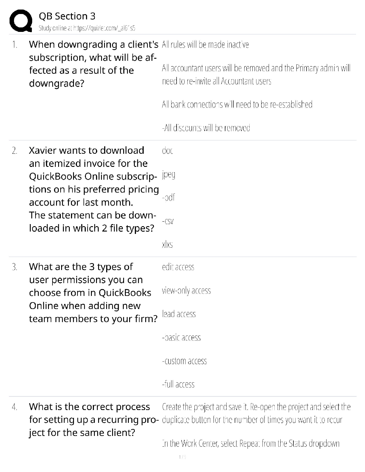 QB Section 3 / Certification Exam Prep / 2025 Update / Score 100%